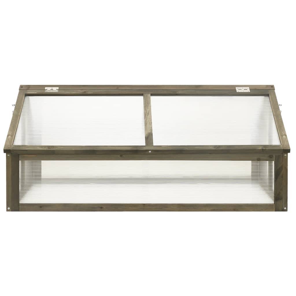 Serre Châssis Bois Sapin Massif Jardin Protection Semis 114x80x50cm Gris - ComfortXL Outdoor Living - Image 3