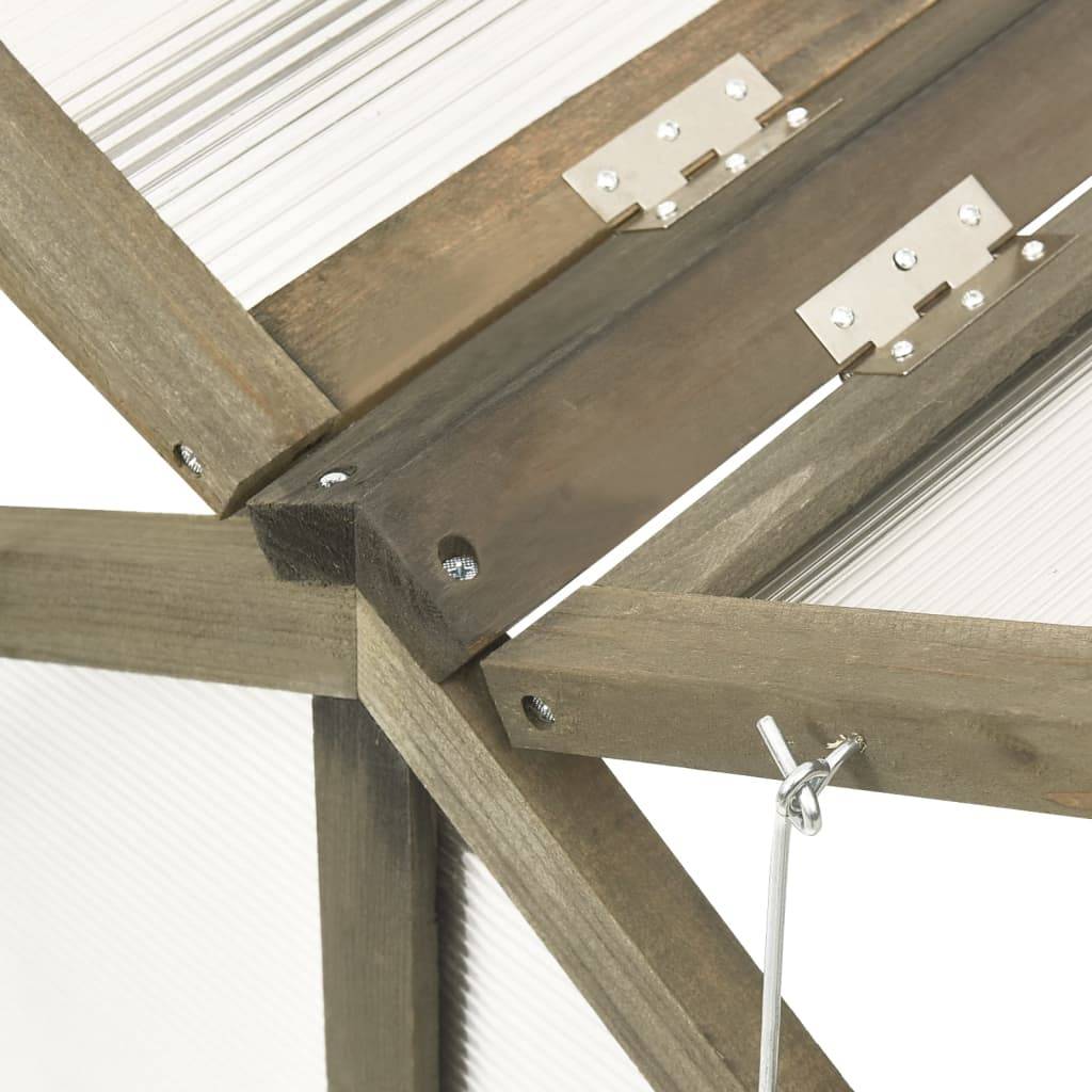 Serre Châssis Bois Sapin Massif Jardin Protection Semis 114x80x50cm Gris - ComfortXL Outdoor Living - Image 5