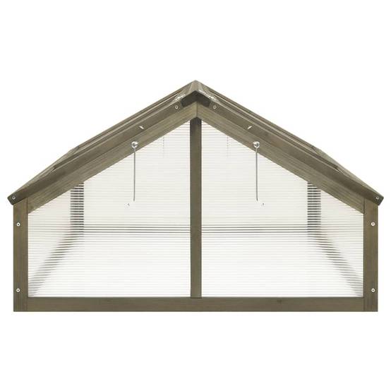 Serre Châssis Bois Sapin Massif Jardin Protection Semis 114x80x50cm Gris - ComfortXL Outdoor Living - Image 4