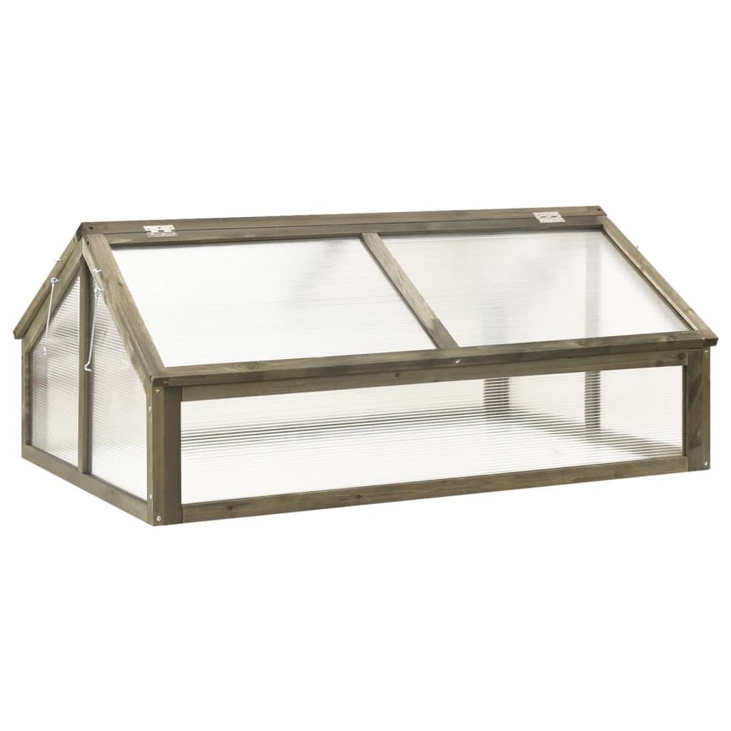 Serre Châssis Bois Sapin Massif Jardin Protection Semis 114x80x50cm Gris - ComfortXL Outdoor Living - Image 1