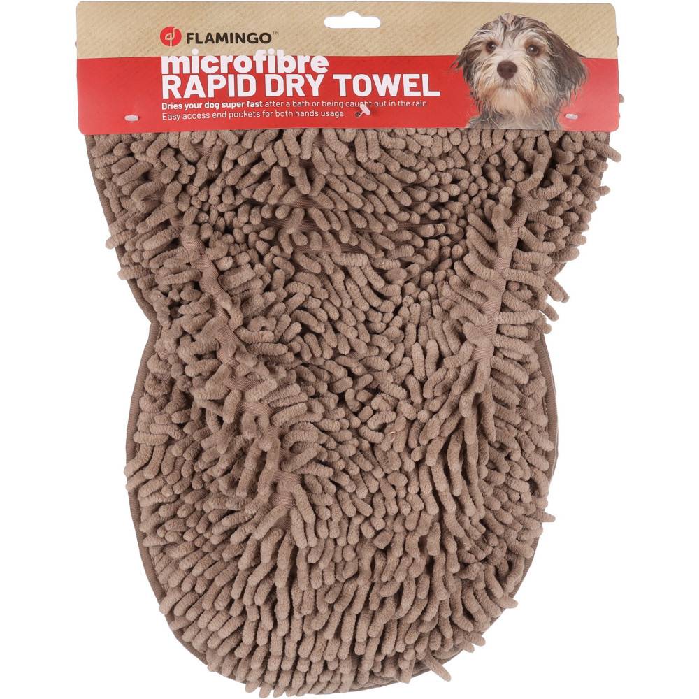Serviette absorbante en microfibre Pakka taupe pour chien - Image 2