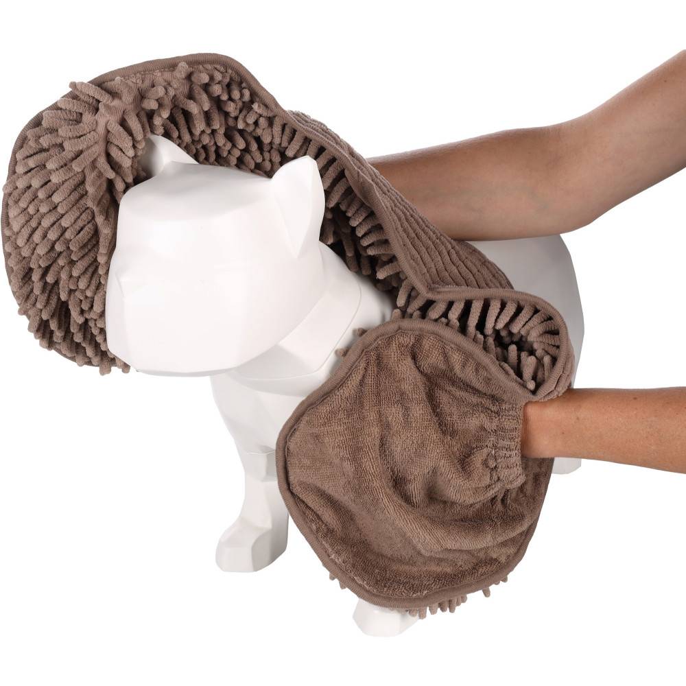 Serviette absorbante en microfibre Pakka taupe pour chien - Image 1