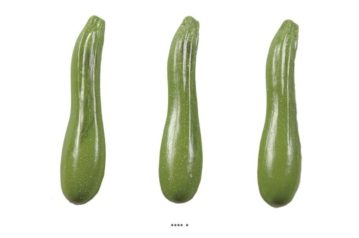 Artificielles - Courgette verte artificielle X 3 en Plastique soufflé L 180x40 mm - Imagen 1