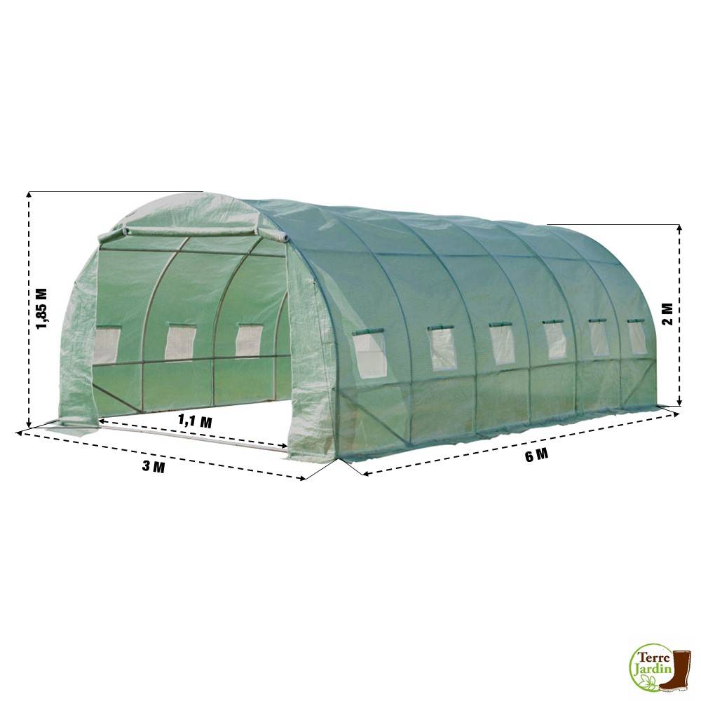 Terre Jardin - Serre tunnel de jardin en polyéthylène Renforcée - 18 m² - TERRE JARDIN - Imagen 2
