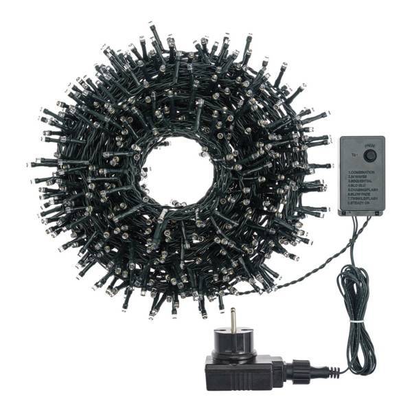 Lotti - Guirlande lumineuse extérieure 24,5M 600 LED ambré 8 jeux mémoire timer câble vert Lotti - Imagen 3