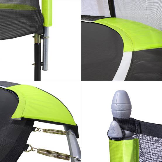 Kangui - Trampoline jardin Ø 430 cm + filet + échelle - JUMPI 430 - Noir/Vert Kangui - Image 4