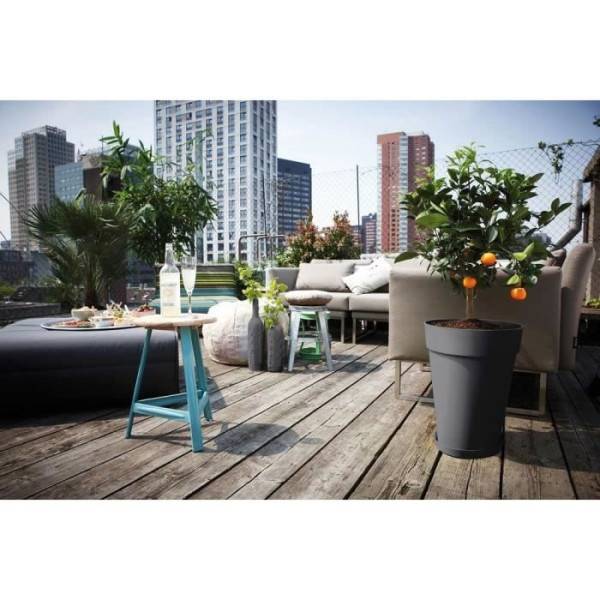 Elho - Elho Soucoupe Ronde Loft Urban - ø 30 Cm - Gris Anthracite - Imagen 2