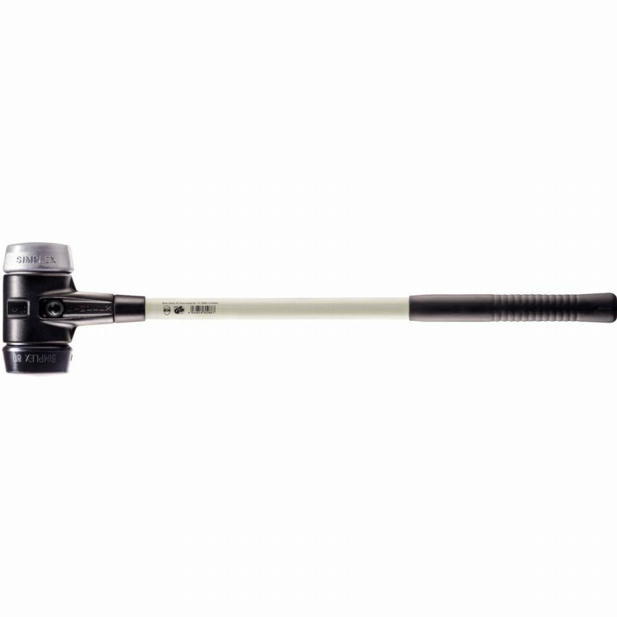 Marteau de frappeur HALDER SIMPLEX Caoutchouc chargé / métal doux avec boîtier en fonte malléable renforcée et manche en fibre de verre - D=80 mm - 37