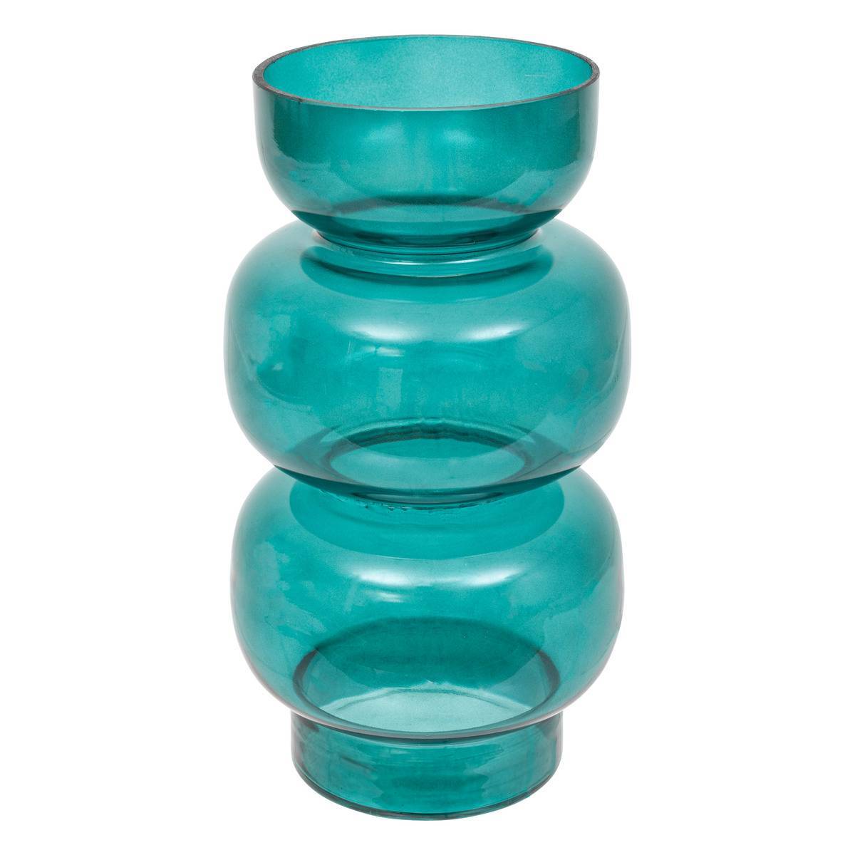 Atmosphera - Vase en verre "Be vintage" H25cm bleu canard - Atmosphera Créateur d'intérieur - Imagen 1