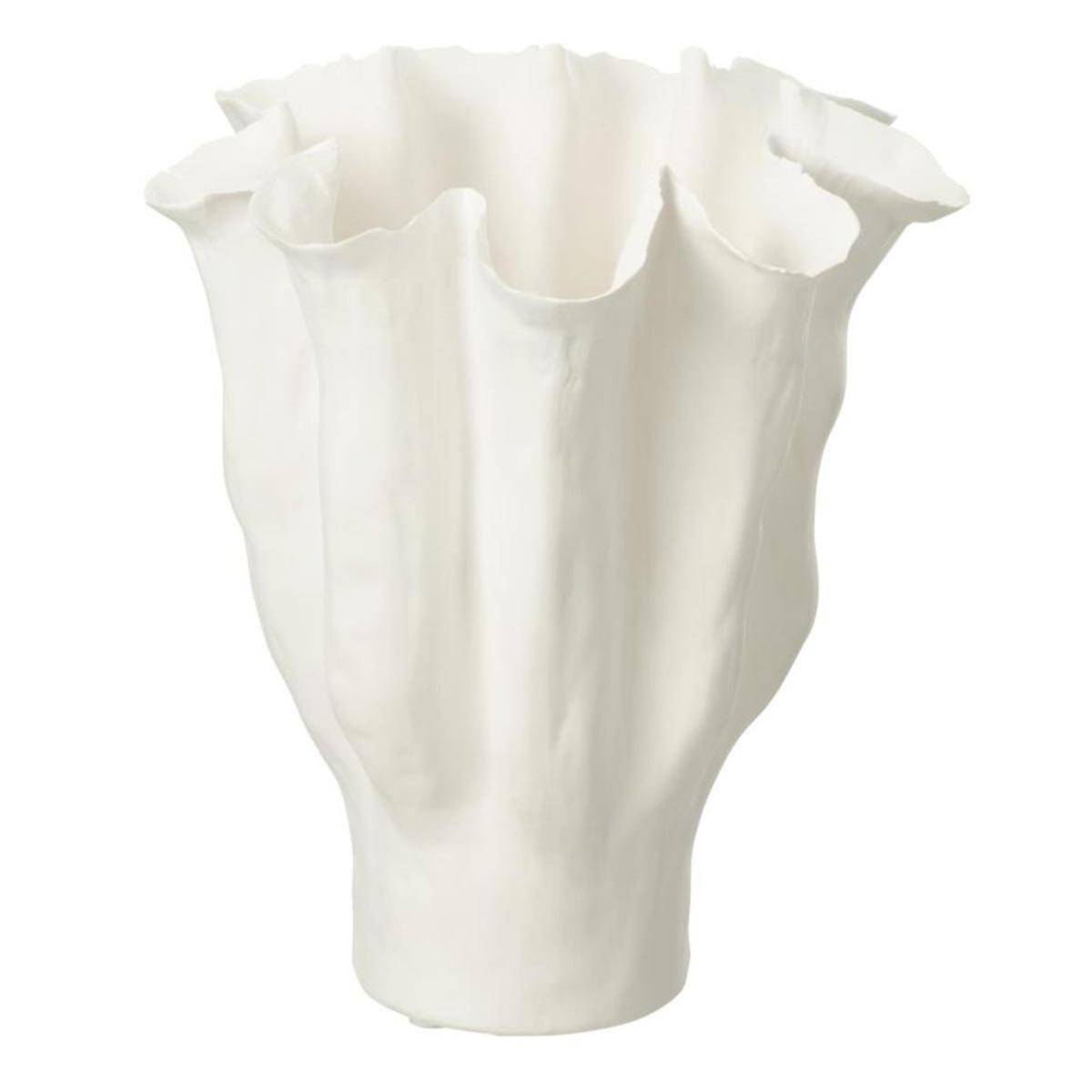 Vase Déco en Céramique "Calyx" 31cm Blanc