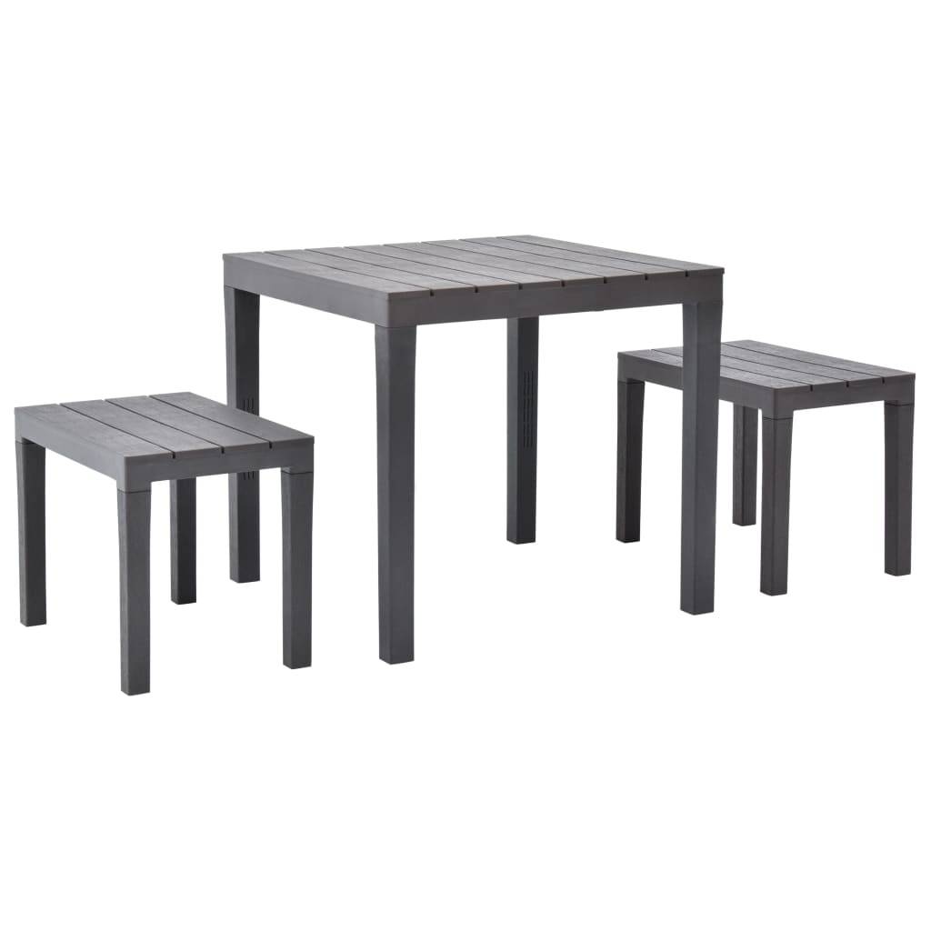 Vidaxl - Table de jardin avec 2 bancs Plastique Marron vidaXL 48779 - Imagen 1