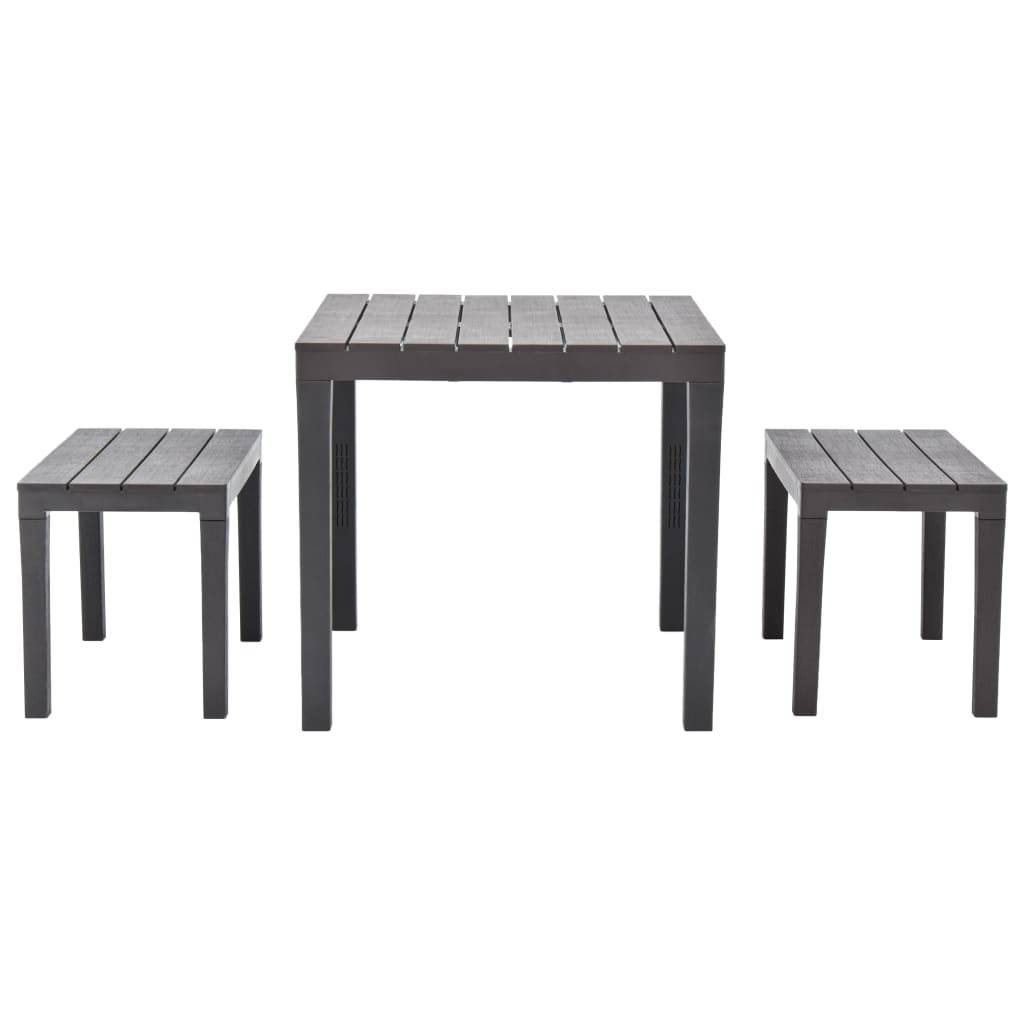 Vidaxl - Table de jardin avec 2 bancs Plastique Marron vidaXL 48779 - Imagen 2