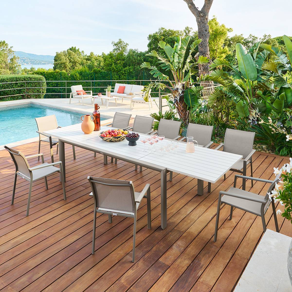 Hesperide - Table de jardin 12 places Luzane extensible argile Hespéride - Image 1