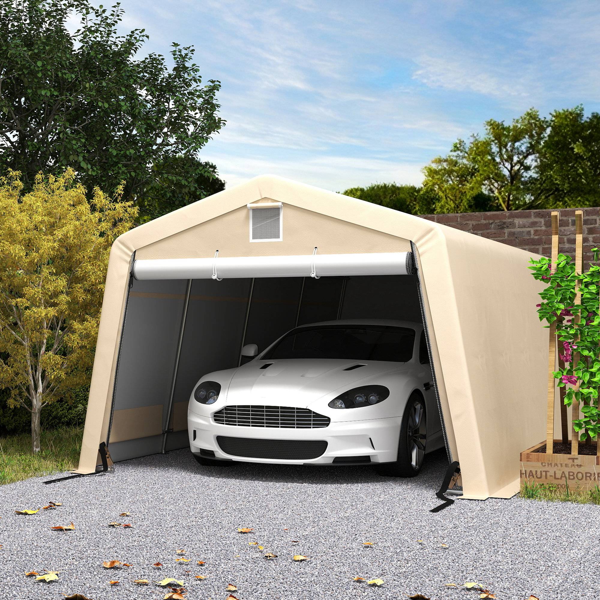 Abri de jardin ouvert aciers gris 618 x 330 x 240 cm - PANGIVO - Image 4