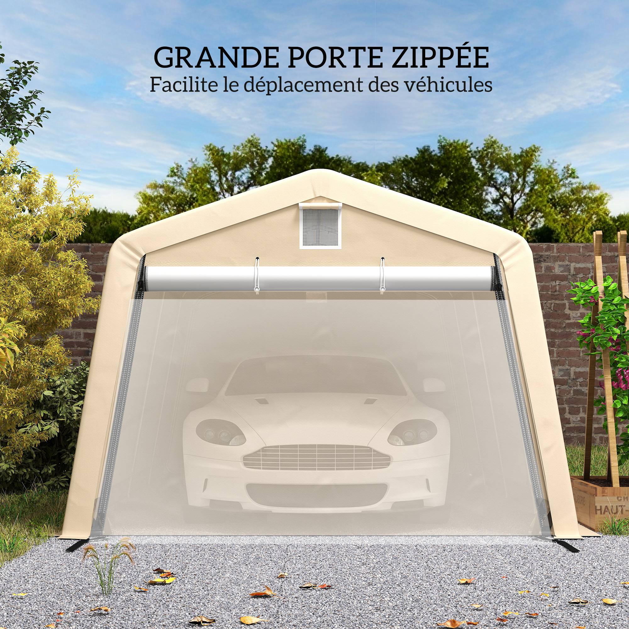 Abri de jardin ouvert aciers gris 618 x 330 x 240 cm - PANGIVO - Image 8