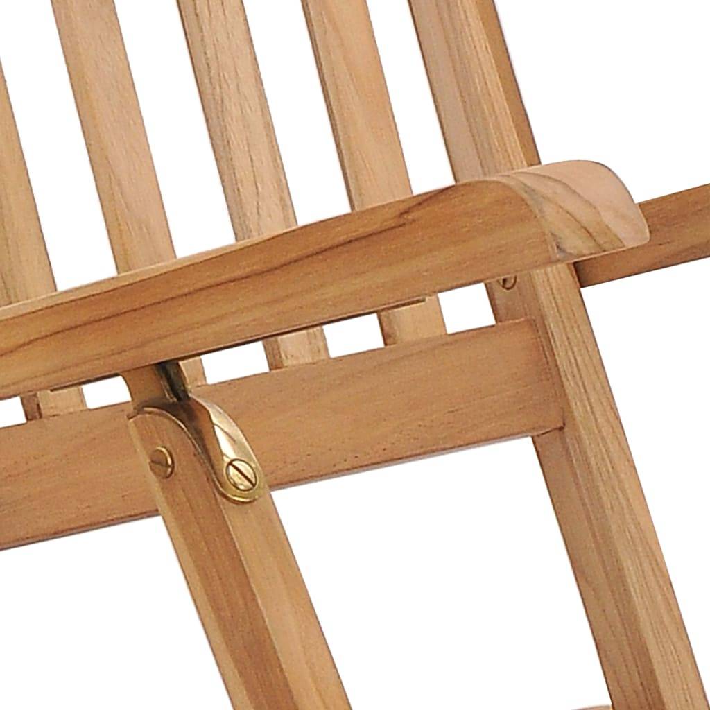 Helloshop26 - Chaises longues de jardin et repose-pied et table bois de teck - Imagen 5