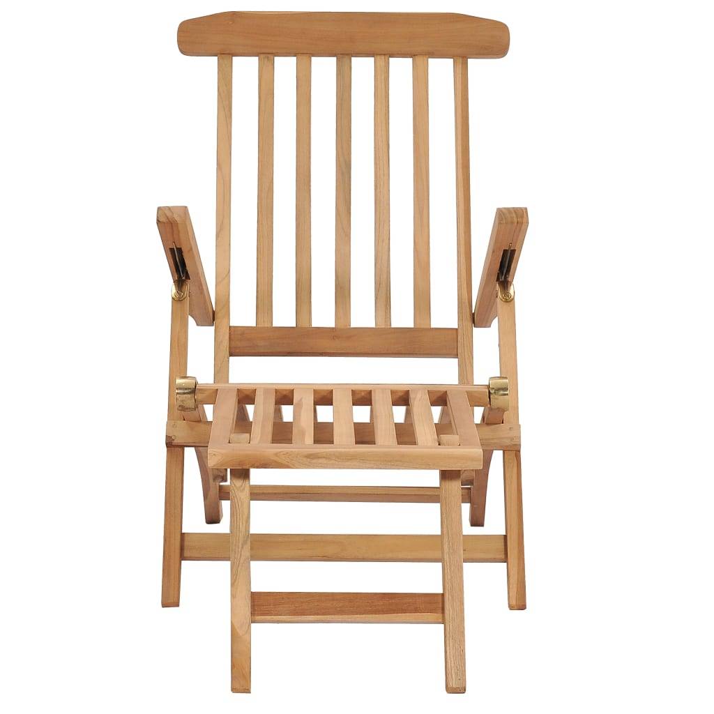 Helloshop26 - Chaises longues de jardin et repose-pied et table bois de teck - Imagen 3