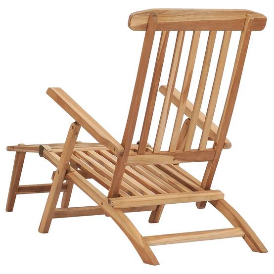 Helloshop26 - Chaises longues de jardin et repose-pied et table bois de teck - Imagen 4