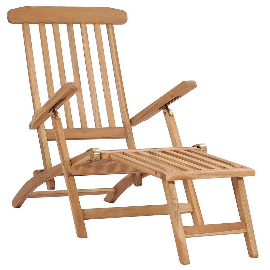 Helloshop26 - Chaises longues de jardin et repose-pied et table bois de teck - Imagen 2