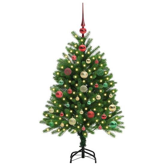 Sapin de Noël | Arbre de Noël avec 150 LED avec support Vert 120 cm PE Maison Chic - Image 3