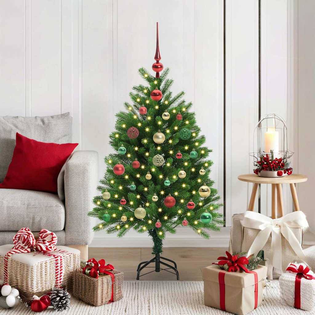 Sapin de Noël | Arbre de Noël avec 150 LED avec support Vert 120 cm PE Maison Chic - Image 2