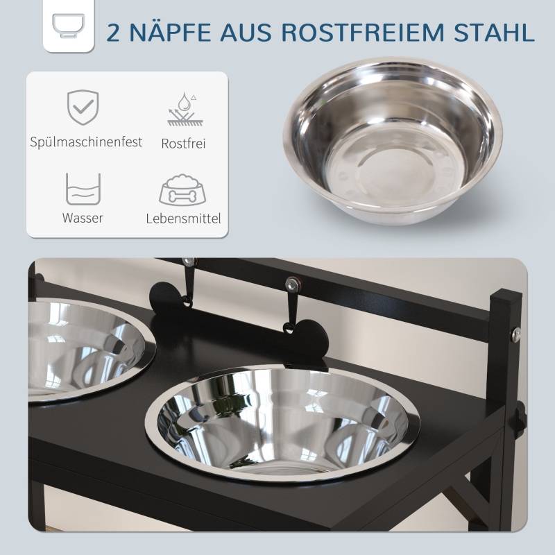 ComfortXL - Support Double Gamelle Surélevée Acier pour Chien Hauteur Réglable 40,5cm Noir - ComfortXL Outdoor Living - Image 6