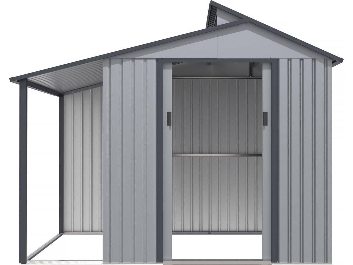 Habitat Et Jardin - Abri De Jardin Métal Avec Pergola "madras" - 5.64 M² - 193 X 292 X 229 Cm - Gris -habitat Et Jardin - Imagen 4