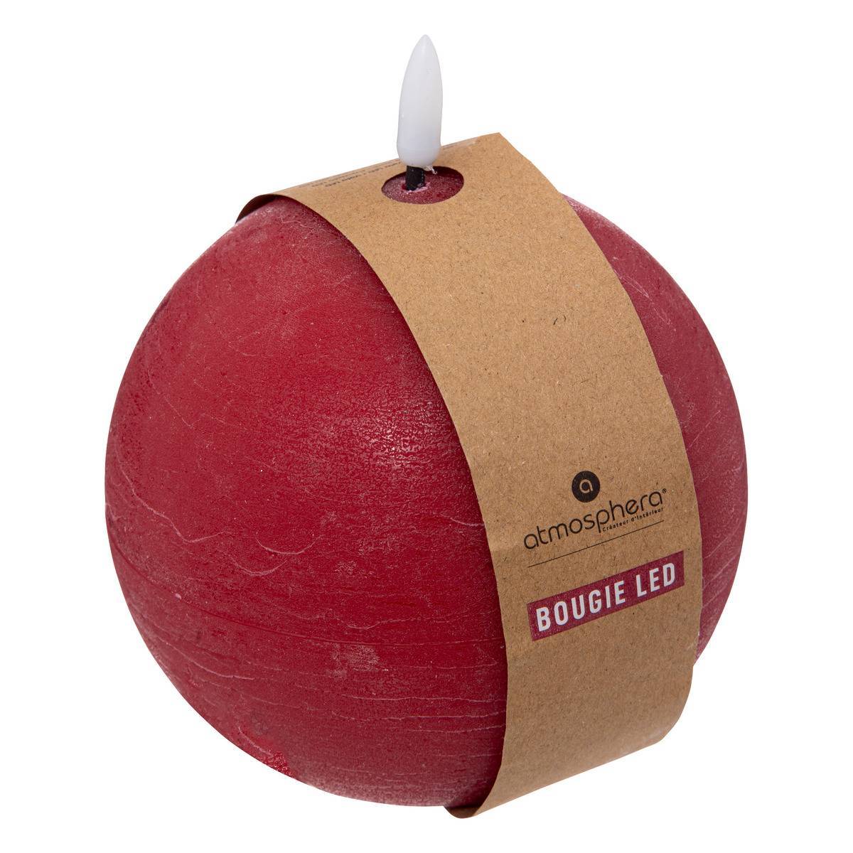 Atmosphera - Bougie boule LED Molia D.12cm rouge - Atmosphera Créateur d'intérieur - Image 2