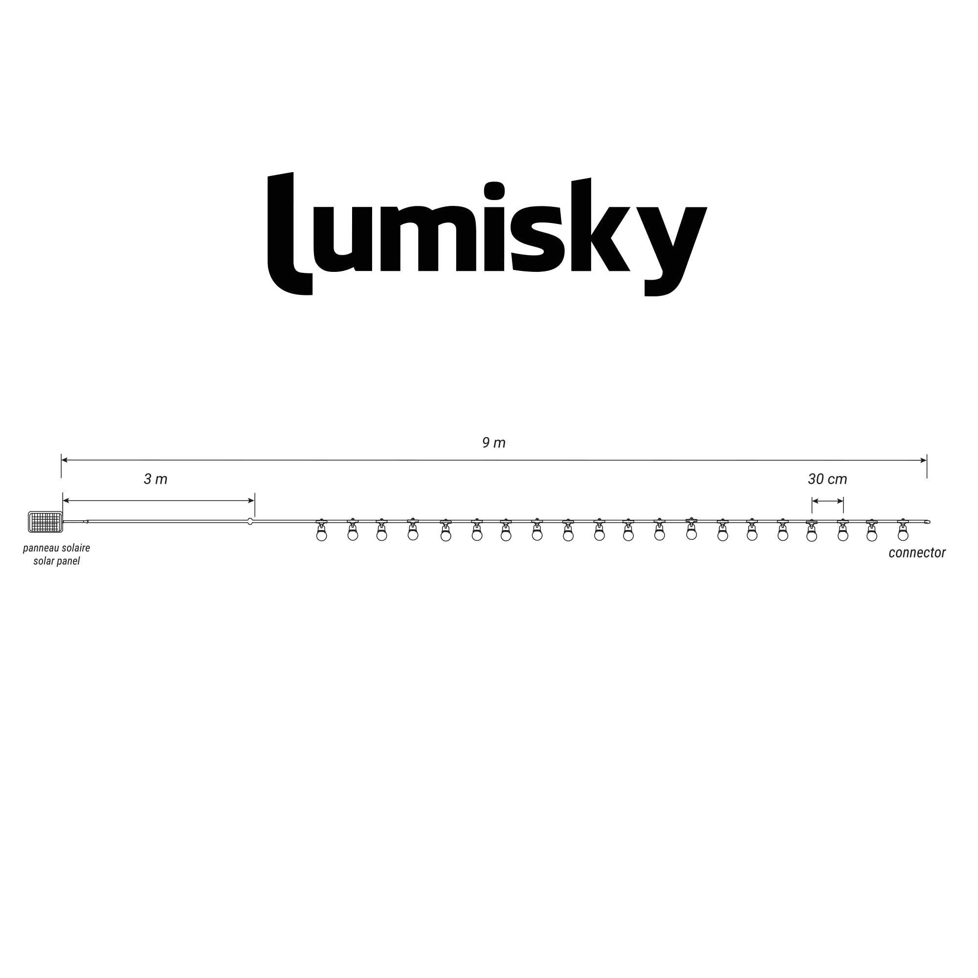 Lumisky - Guirlande connectable PARTY CLEAR 20 globes 8.7M - Imagen 8
