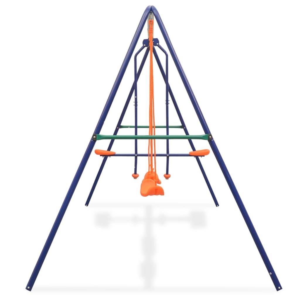 Helloshop26 - Ensemble de balançoires 324 x 155 x 182 cm avec 4 sièges orange - Imagen 3