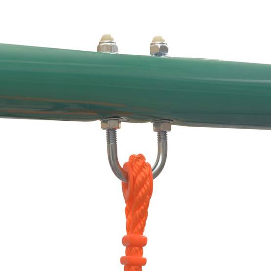 Helloshop26 - Ensemble de balançoires 324 x 155 x 182 cm avec 4 sièges orange - Imagen 4
