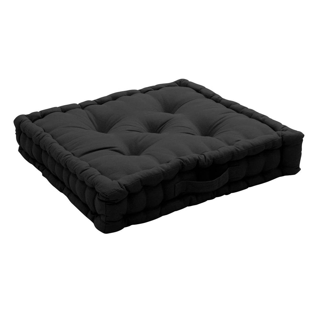 Enjoy Home - Coussin de Sol Uni "Panama" 50x50cm Anthracite