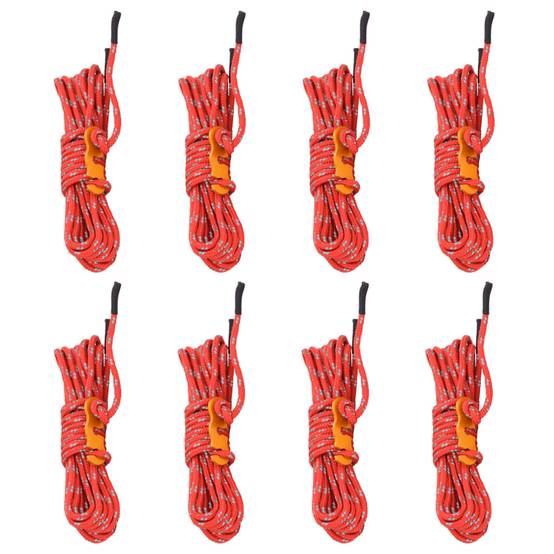 KAHEIGN Lot De 10 Cordes Réfléchissantes 4 Mm X 4 M – Haubans Tente Camping Avec Tendeurs Et Sac De Rangement