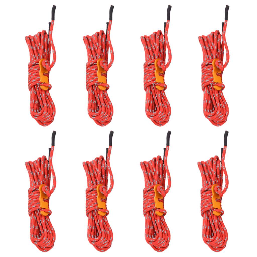 KAHEIGN Lot De 10 Cordes Réfléchissantes 4 Mm X 4 M – Haubans Tente Camping Avec Tendeurs Et Sac De Rangement