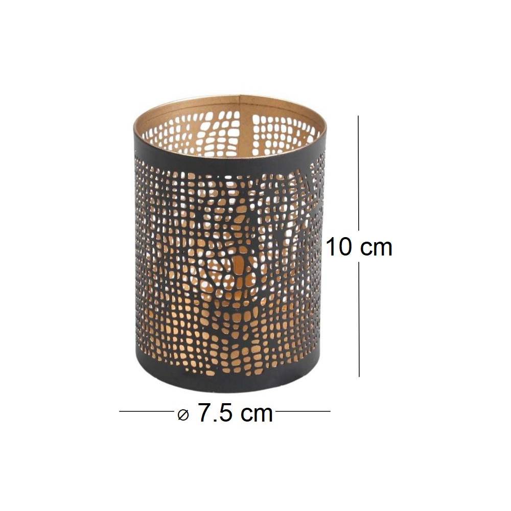 Sid - Photophore en métal ajouré 7.5 x 10 cm (Lot de 2) Sid - Imagen 3