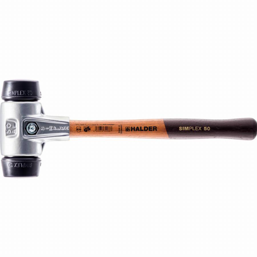 Maillet HALDER SIMPLEX Caoutchouc chargé avec boîtier en aluminium et manche en bois - D=60 mm - 3102.060