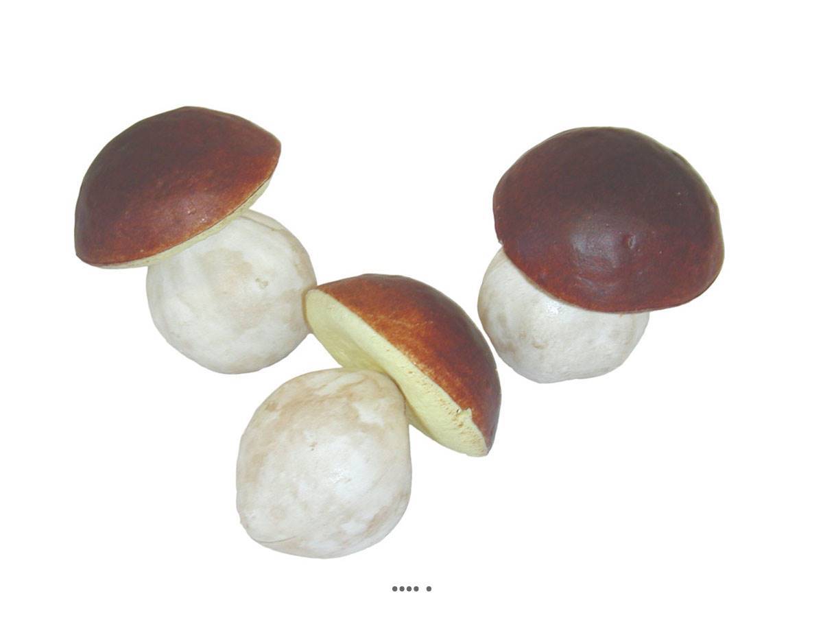 Artificielles - Bolets artificiels en lot de 3 en Plastique soufflé H 80x65 mm - Imagen 2