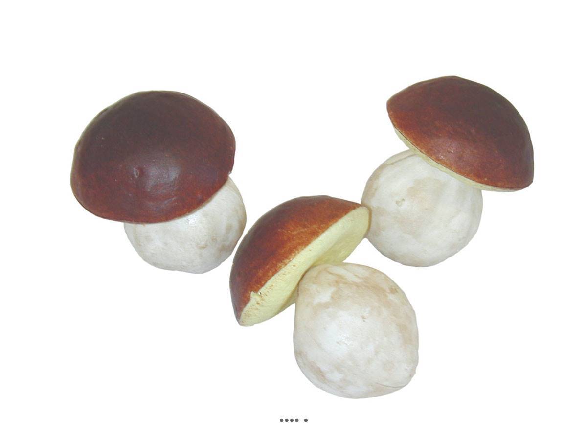 Artificielles - Bolets artificiels en lot de 3 en Plastique soufflé H 80x65 mm - Imagen 1