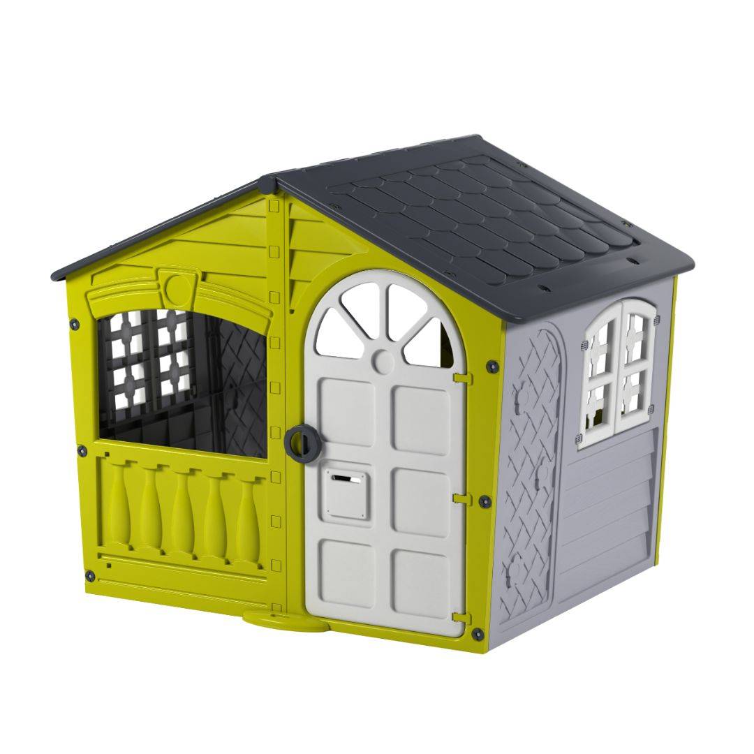 Maisonnette cabane plastique vert citron STORM - Image 2