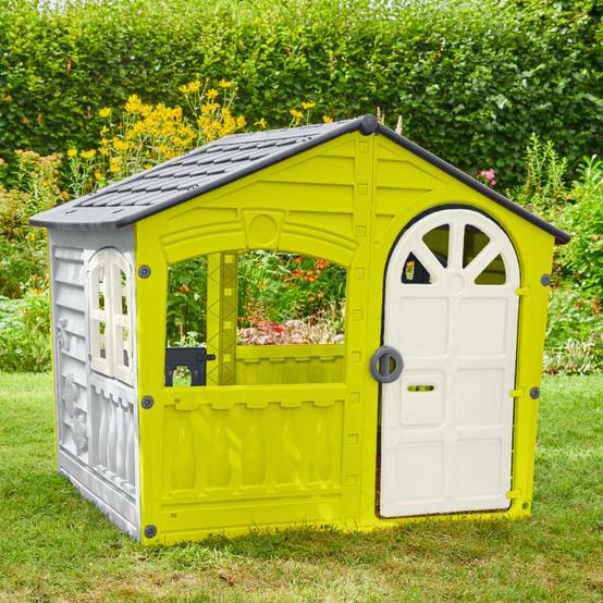 Maisonnette cabane plastique vert citron STORM - Image 1