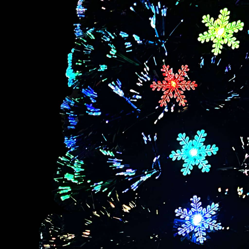 Sapin de Noël - Arbre de Noël et flocons de neige LED Noir 180 cm Fibre optique - Image 6