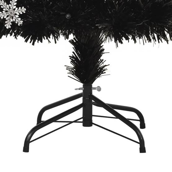 Sapin de Noël - Arbre de Noël et flocons de neige LED Noir 180 cm Fibre optique - Image 8