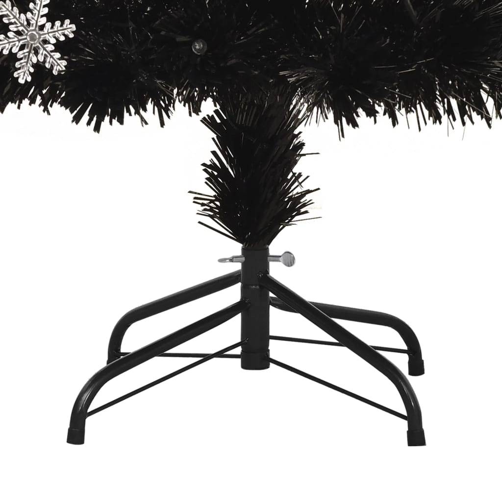 Sapin de Noël - Arbre de Noël et flocons de neige LED Noir 180 cm Fibre optique - Image 8