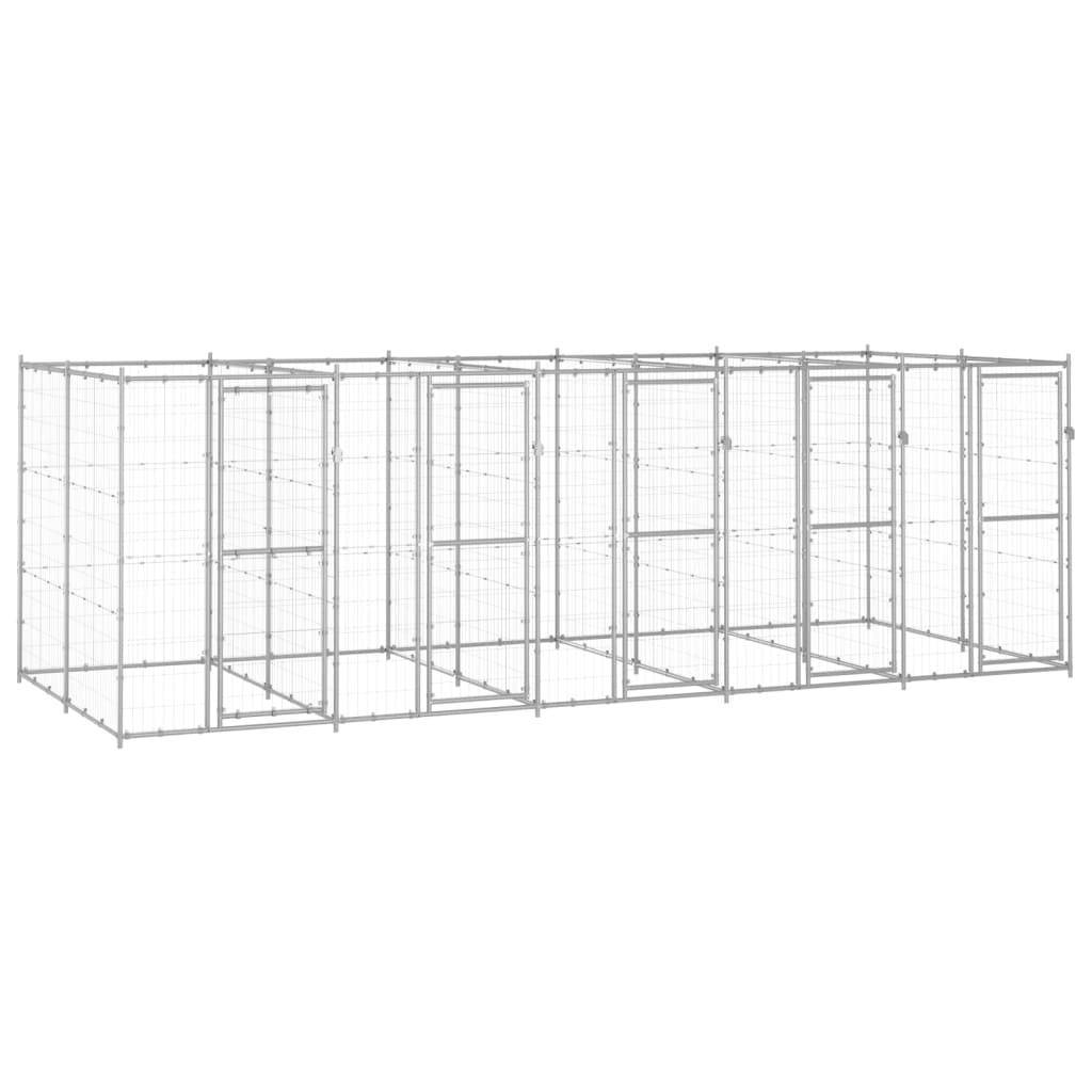Helloshop26 - Chenil extérieur cage enclos parc animaux chien extérieur acier galvanisé 12,1 m² - Imagen 1