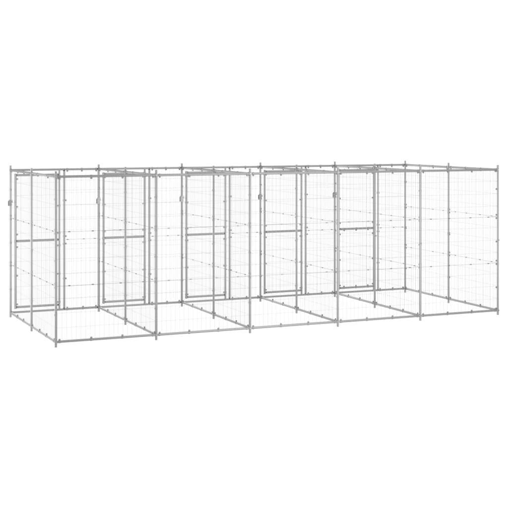 Helloshop26 - Chenil extérieur cage enclos parc animaux chien extérieur acier galvanisé 12,1 m² - Imagen 5