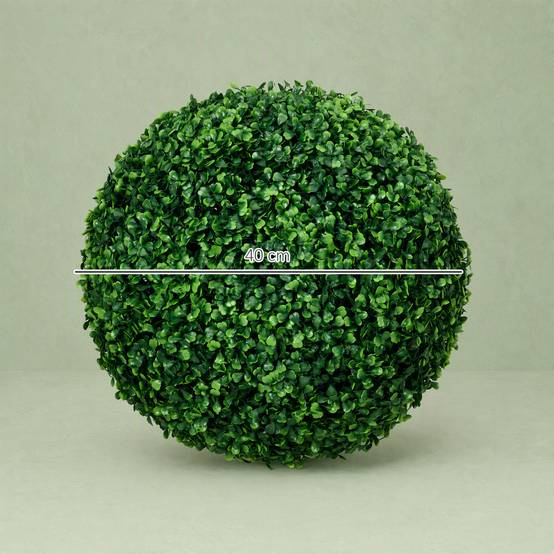 Set 2 sphères de buis artificiel Ø40cm, déco intérieur/extérieur, vert - Image 5