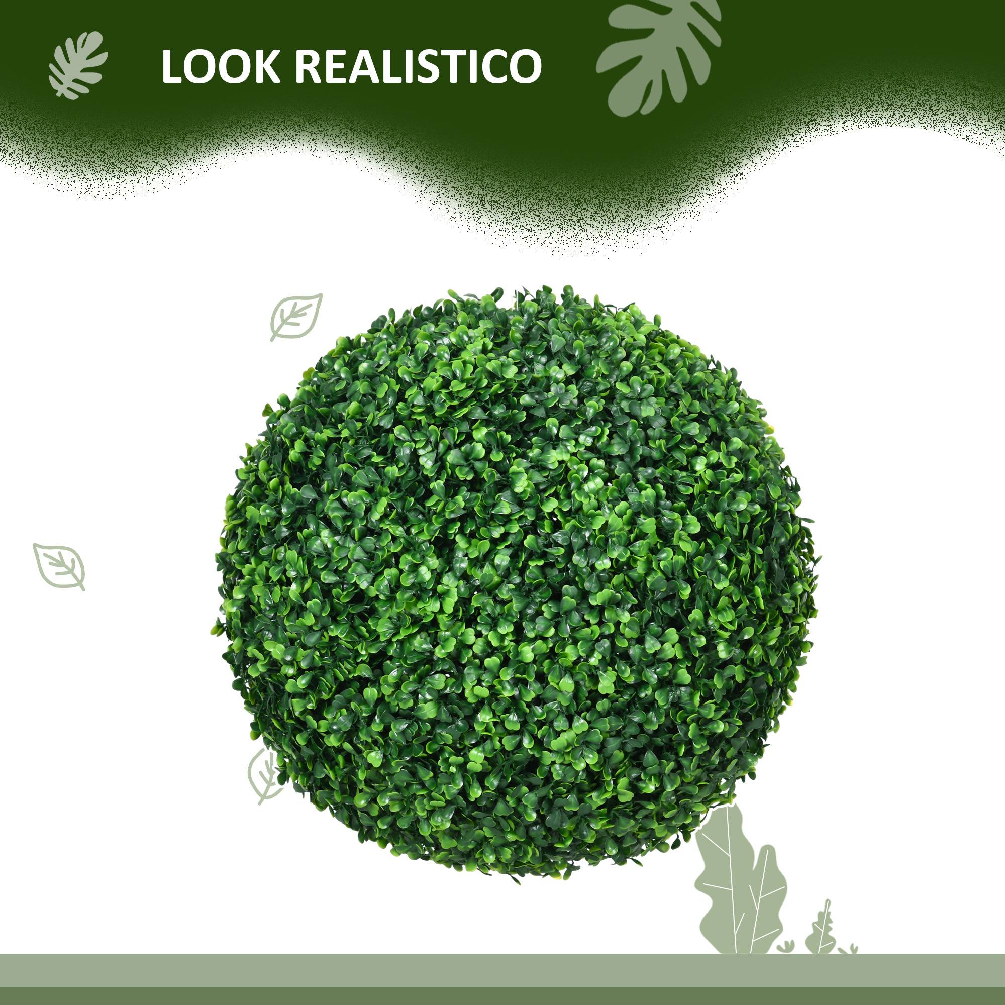 Set 2 sphères de buis artificiel Ø40cm, déco intérieur/extérieur, vert - Image 6