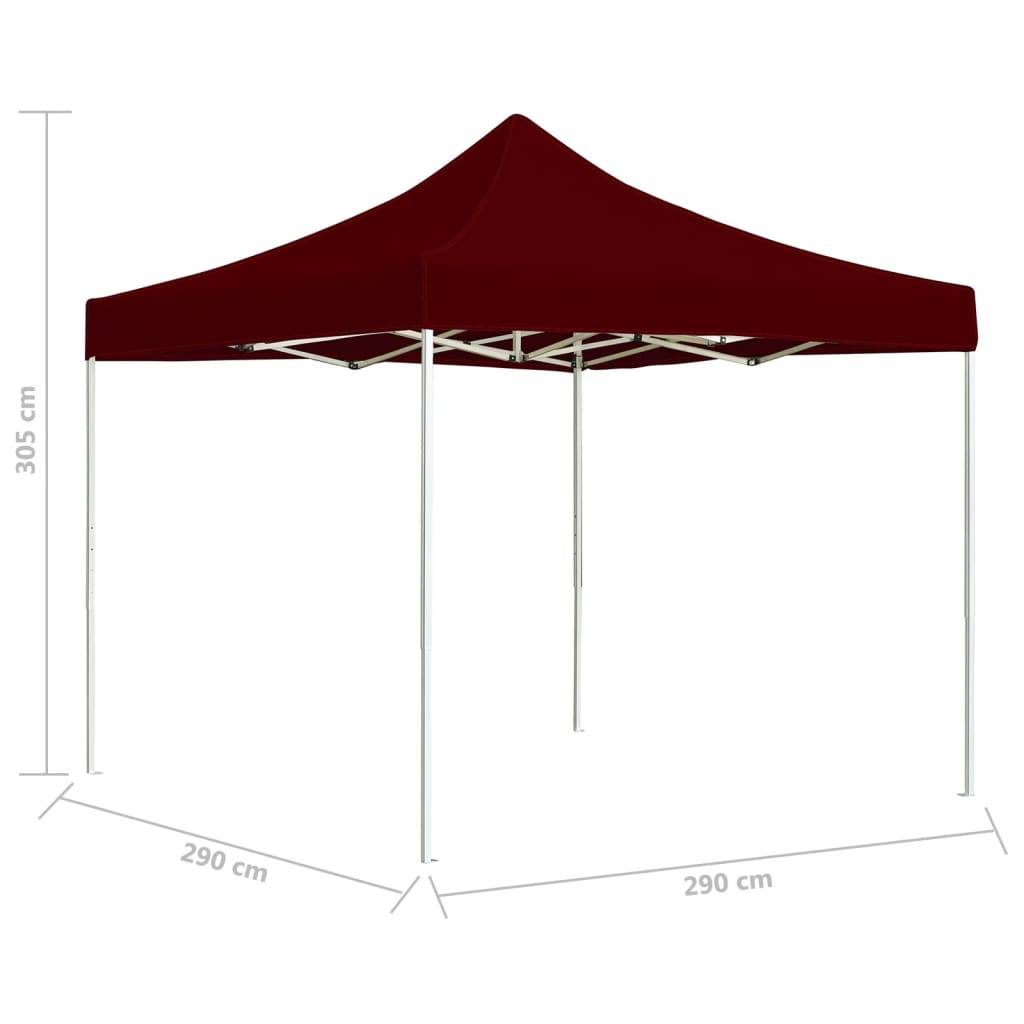 Tente de réception pliable - Tonnelle de jardin - Barnum Aluminium 3 x 3 m Bordeaux - MEUBLE PRO - Image 6