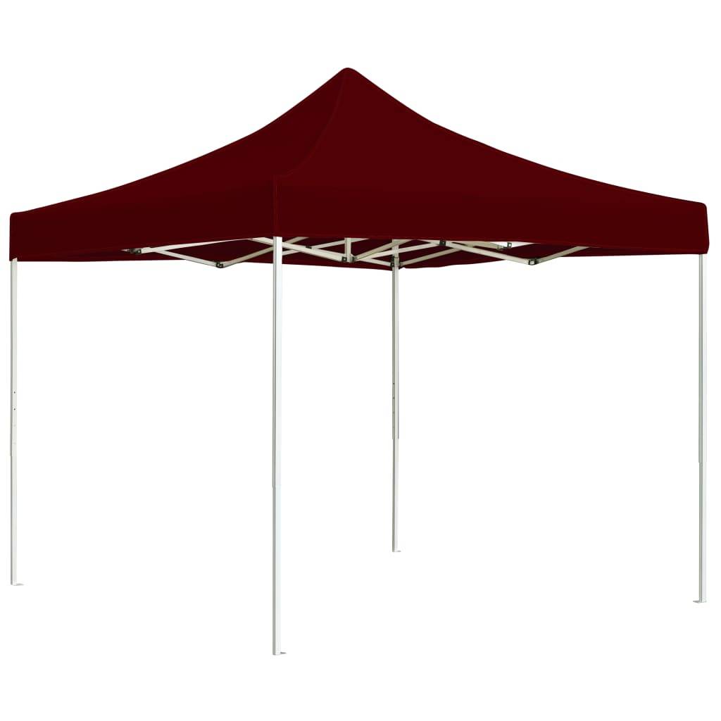 Tente de réception pliable - Tonnelle de jardin - Barnum Aluminium 3 x 3 m Bordeaux - MEUBLE PRO - Image 2