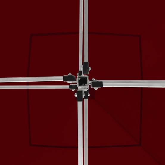 Tente de réception pliable - Tonnelle de jardin - Barnum Aluminium 3 x 3 m Bordeaux - MEUBLE PRO - Image 4